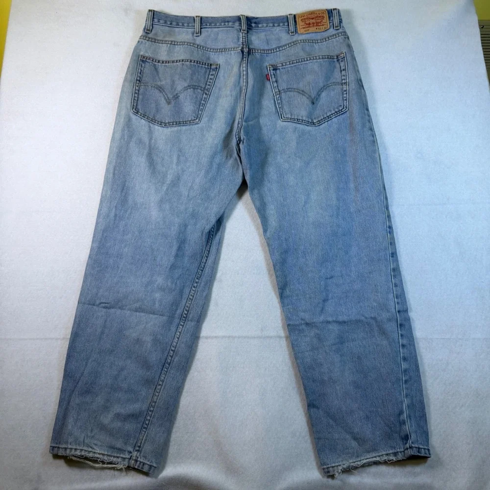 Levis 550 Relaxed Fit Tapered Leg Light Wash Blue Denim Jeans 40x30 6955